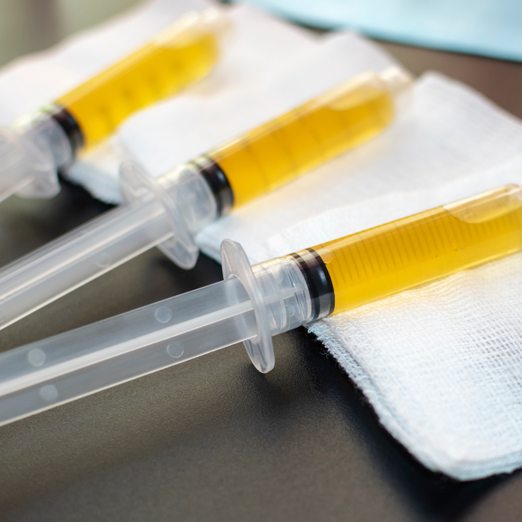 syringes of platelet-rich plasma